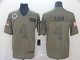 Nike Raiders 4 Derek Carr 2019 Olive Salute To Service Limited Jersey,baseball caps,new era cap wholesale,wholesale hats